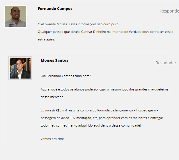 Depoimento de Fernando Campos sobre Moisés Santos