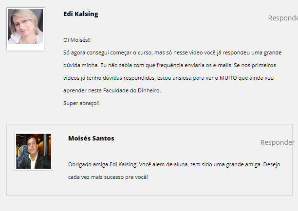 Deoimento de Edi Kalsing sobre Moisés Santos