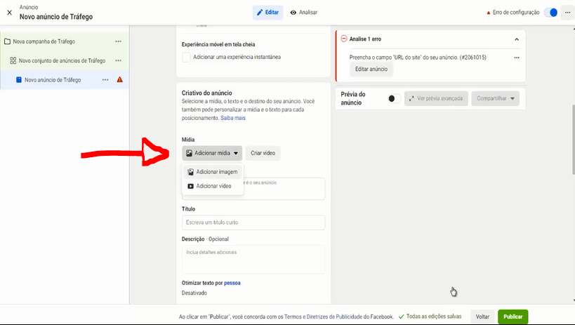 Adicionando a imagem do anúncios